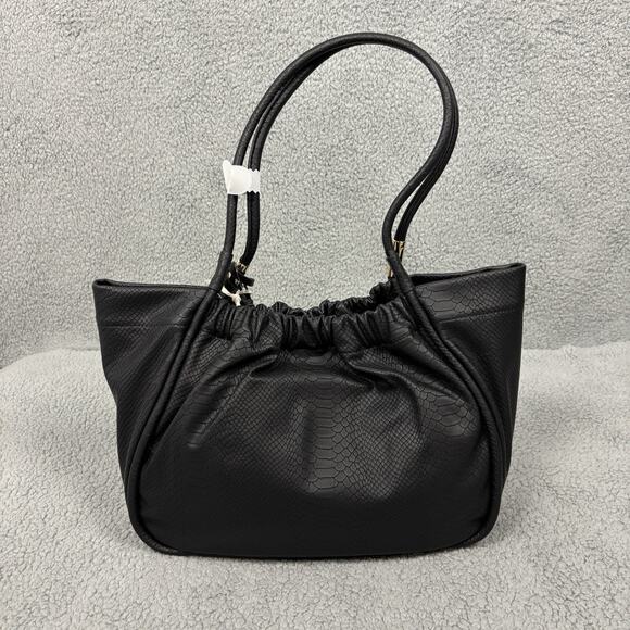 Jessica Simpson Rosanna Black Leather Tote Double Handles Shoulder Bag 14x11x5 - Picture 16 of 16